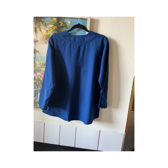 Conservative embroidered high low lagenlook Tunic Top V neck Blouse Boho - Picture 3 of 6